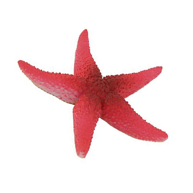 LDEXIN Aquarium Artificial Starfish Silicone Coral Ornament Fish Tank Landscape Decoration - Red - Image 1
